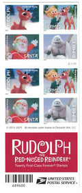 Rodolph the Red Nose Reindeer Forever stamps 5 books of 20 (100 stamps total)