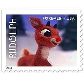 Rodolph the Red Nose Reindeer Forever stamps 5 books of 20 (100 stamps total)